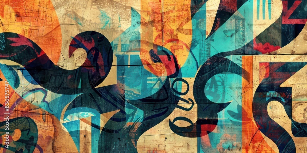 Obraz premium Graffiti art background on the wall, wallpaper
