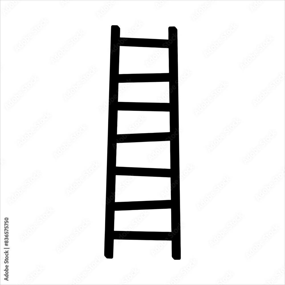 Wooden step ladder silhouette isolated on white background. Step ladder icon vector illustration design. Wooden step ladder silhouette isolated on white background. Step ladder icon vector illustration design.