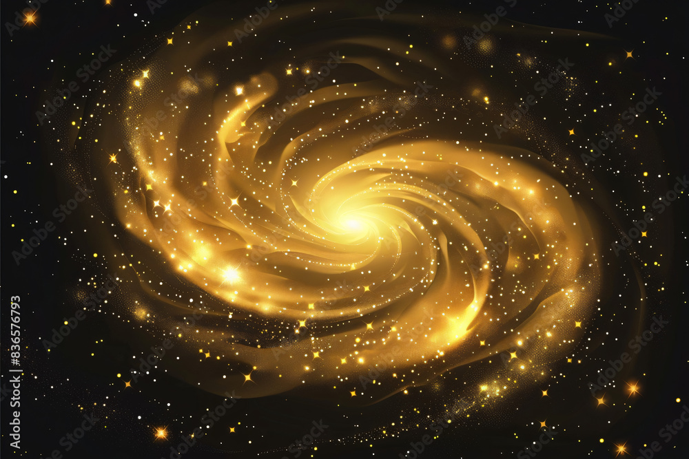Golden spiral galaxy background