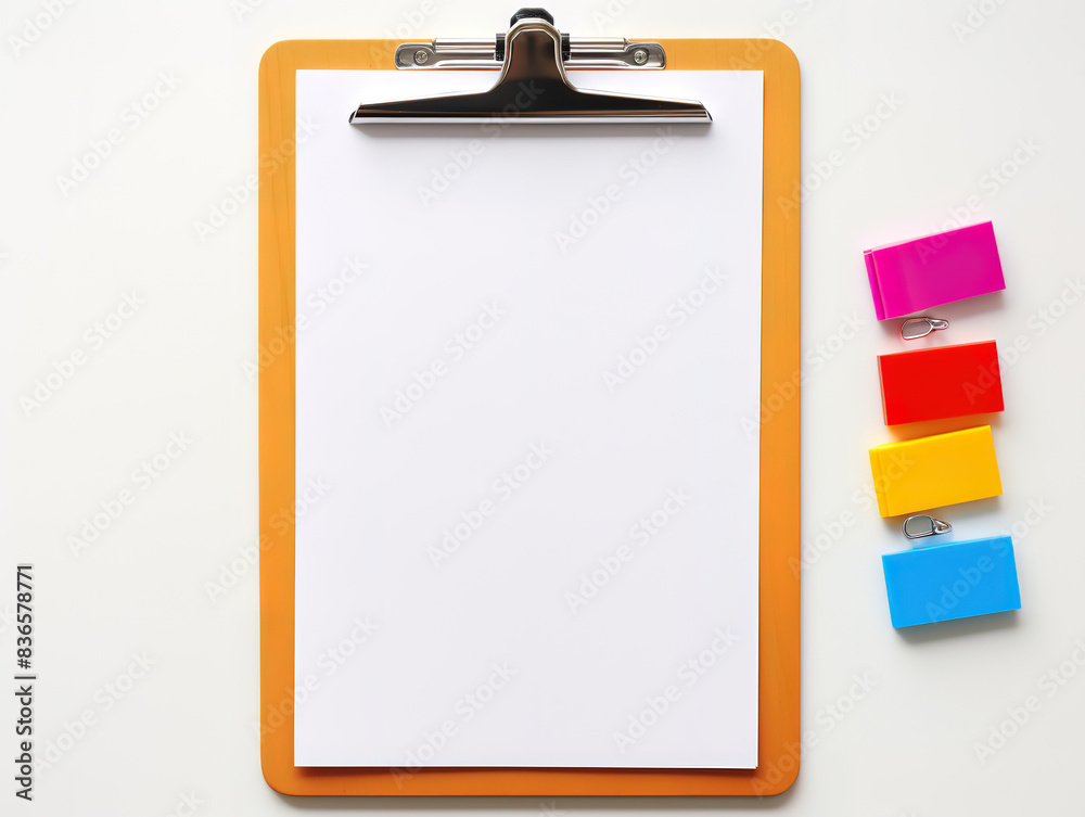 Generous Overhead view of two spiral notebook, pen and empty cup on white background Generous Overhead view of two spiral notebook, pen and empty cup on white background