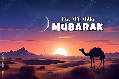 Eid al adha islamic background design, eid poster design photo