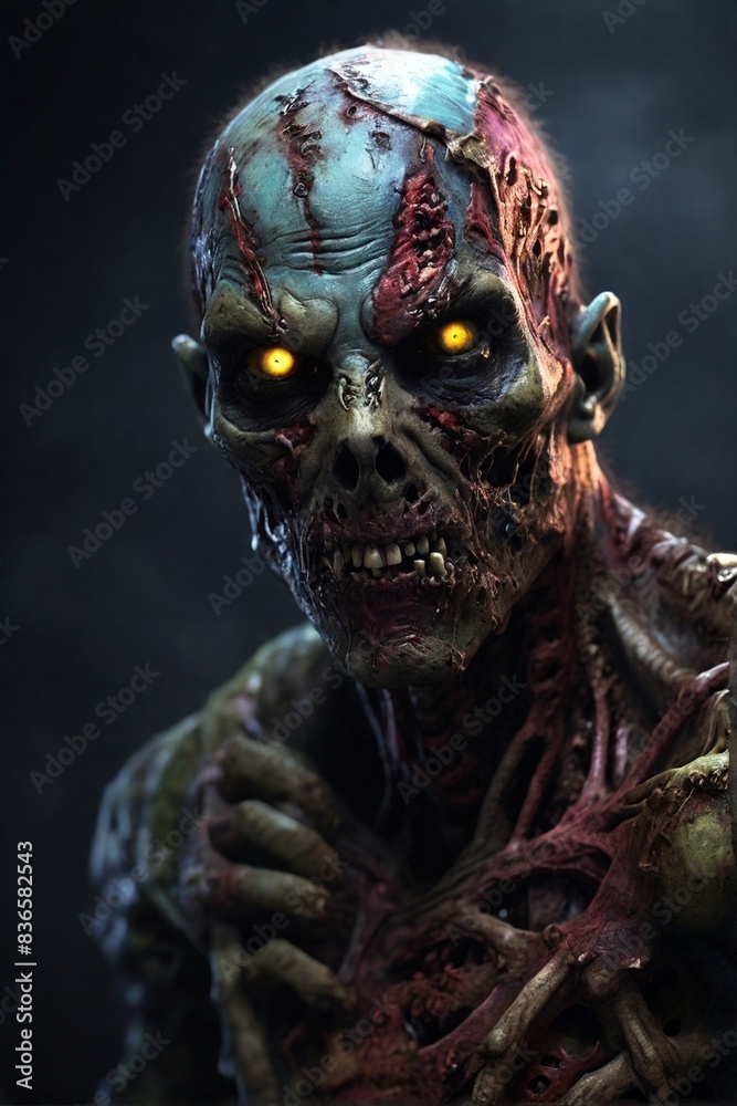 Portrait of a ghost in a dark background zombie character posing Portrait of a ghost in a dark background zombie character posing