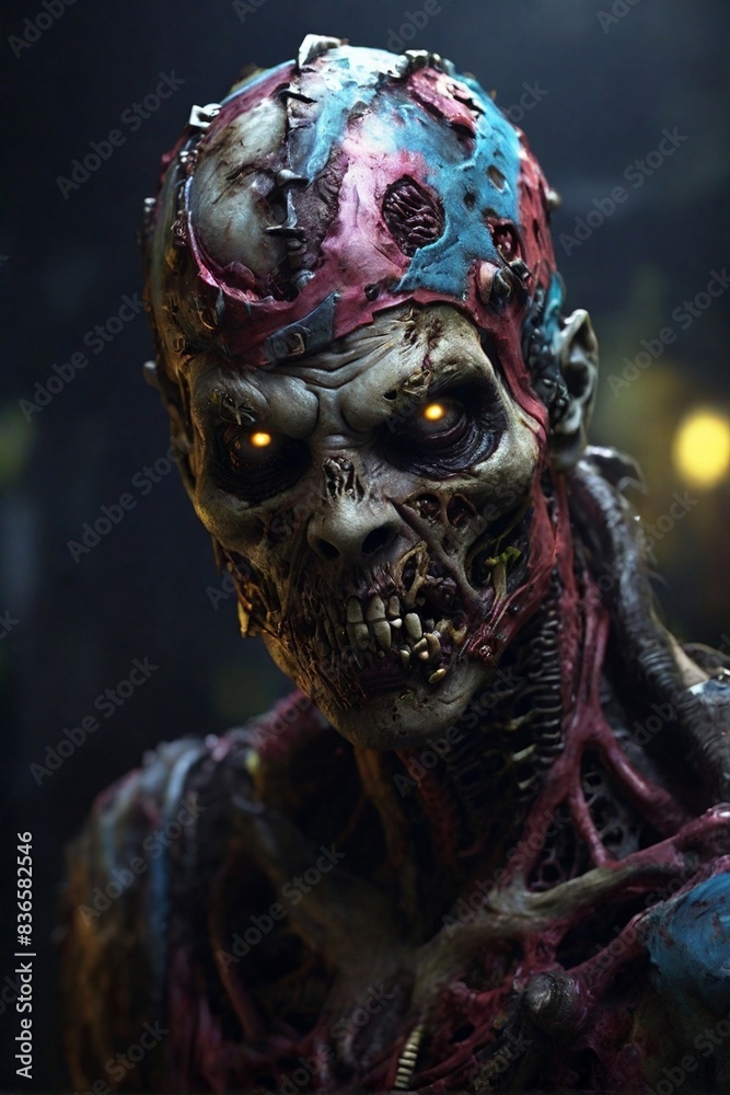 Portrait of a ghost in a dark background zombie character posing Portrait of a ghost in a dark background zombie character posing