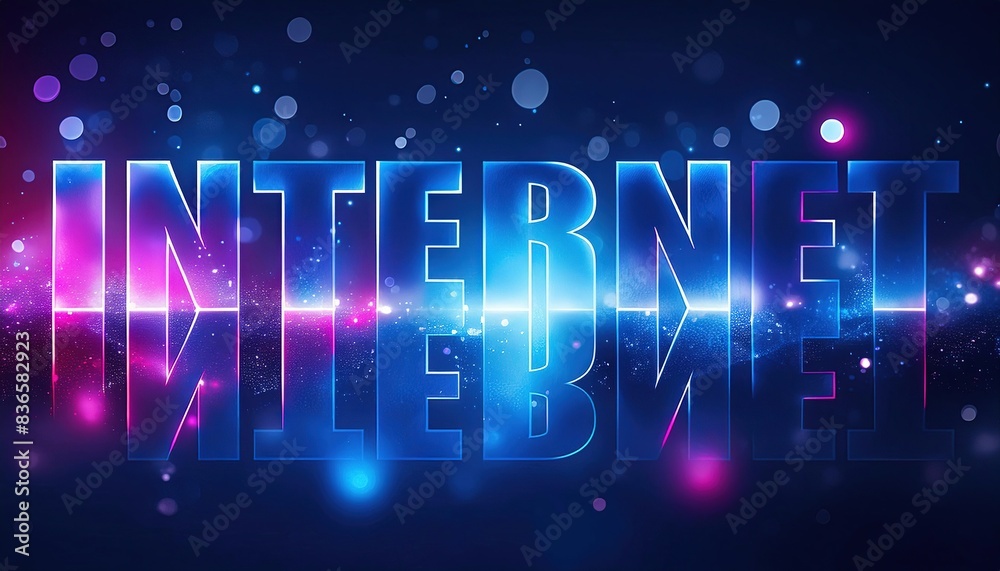 Obraz premium Glowing Digital Internet Connection Reflection Concept