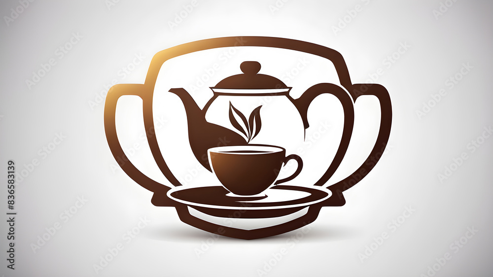 Tea themed icon logo symbol emblem on the white background Generative AI