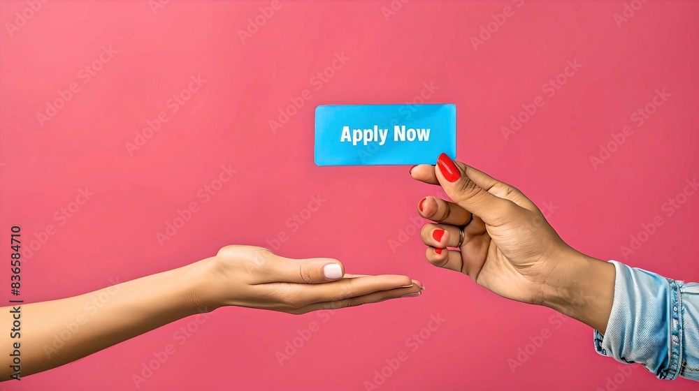 Apply Now Concept with Hands and Card
Apply Now Concept with Hands and Card