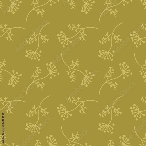 Hand drawn wild flowers seamless pattern in simple doodle style. Perfect print for tee, paper, textile and fabric. Floral illustration for decor and design.