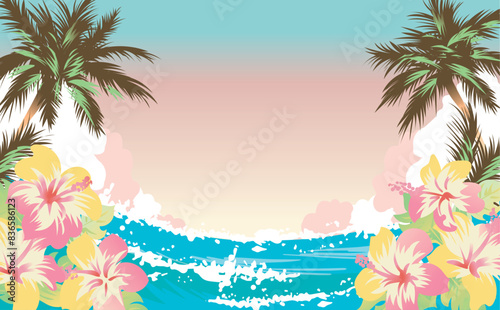 夏の海　リゾートのイラスト