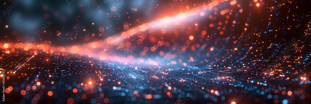 Obraz premium Digital background for tech, AI, neural networks, data, audio, graphics