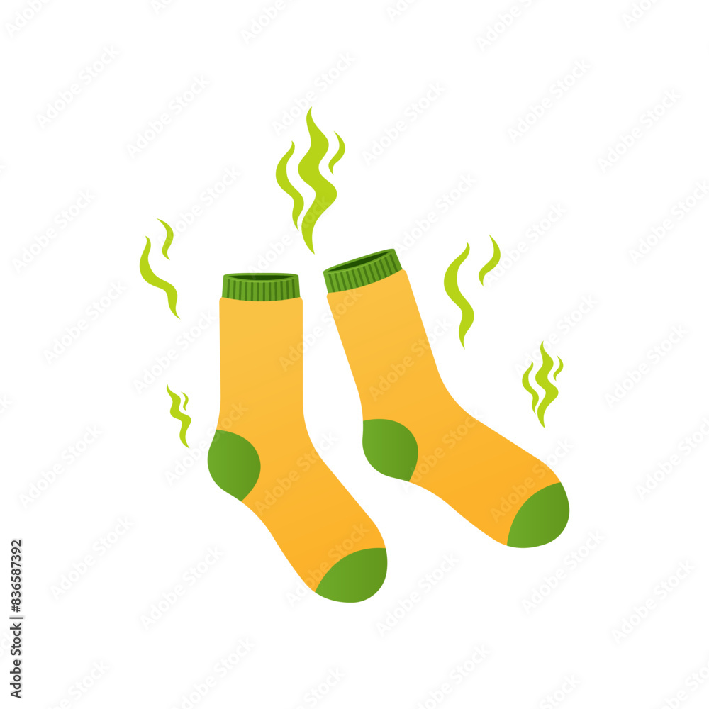 Smelly socks vector isolated on white background. Smelly socks vector isolated on white background.