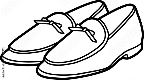 belgian loafers vector outline illustration