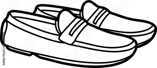 casual loafers vector outline illustration