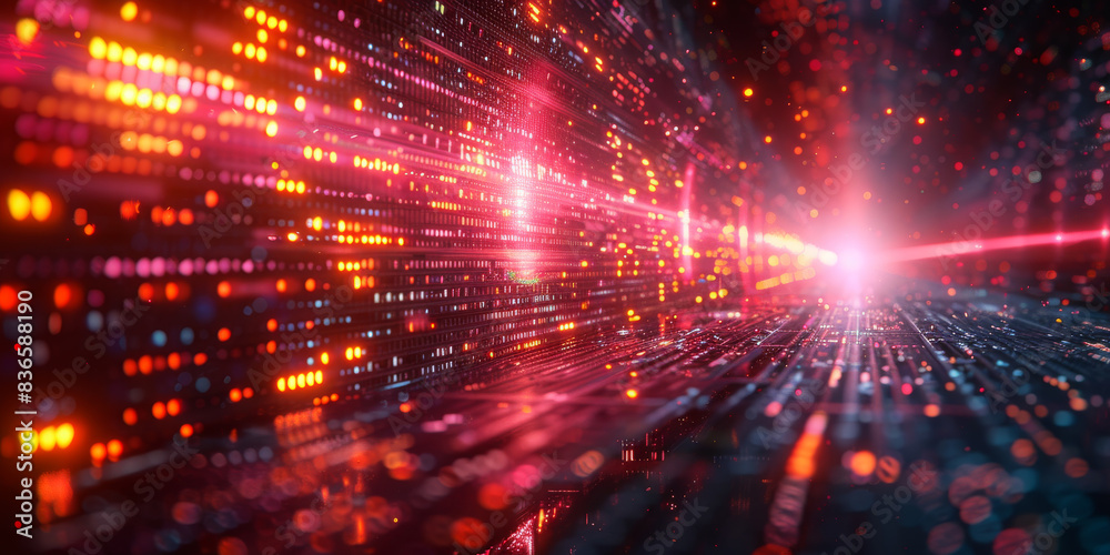 Digital background for tech, AI, neural networks, data, audio, graphics