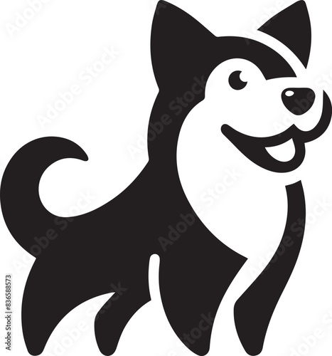 isolated  a graphic  dog cute illustration of peaking. silhouette of  dog vector. dignified poses on a white background. logo icon
