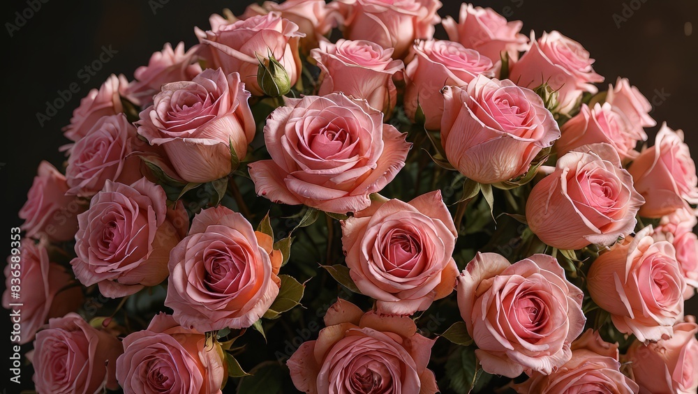 Pink Roses Bouquet Close Up Pink Roses Bouquet Close Up