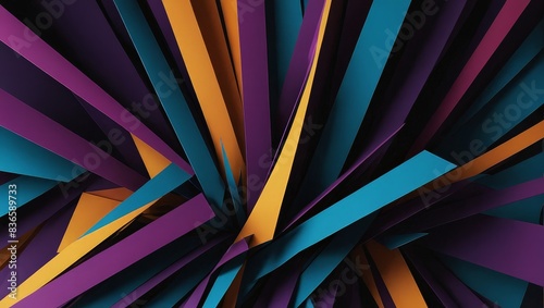 Wallpaper Mural Abstract Geometric Shapes with Purple, Teal, and Orange Colors Torontodigital.ca
