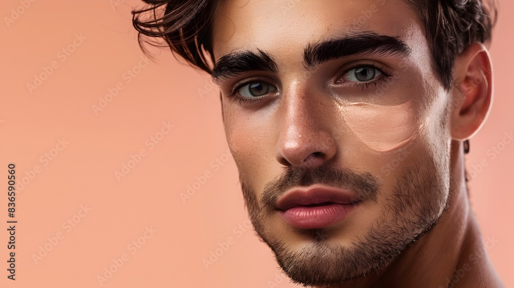 Obraz premium Handsome Argentinian Man s Facial Portrait for Cosmetic Advertising