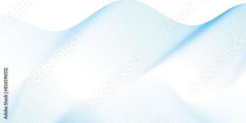 Vector abstract blue digital blend wave lines technology background. Modern minimal gradient white flowing wave lines and glowing moving lines. Futuristic technology and sound wave lines background.