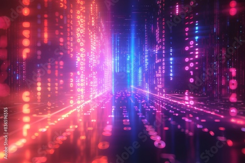 Digital Binary Technology Background created with Generative AI