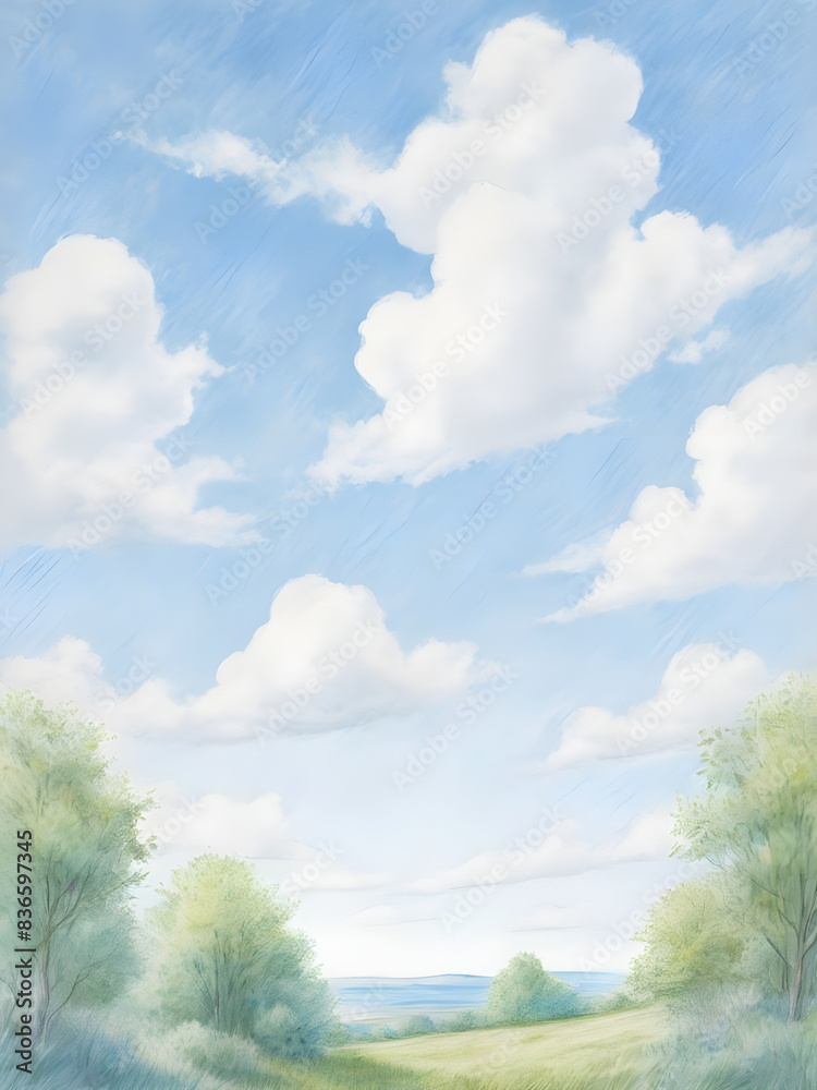 Obraz premium blue sky with clouds in summer