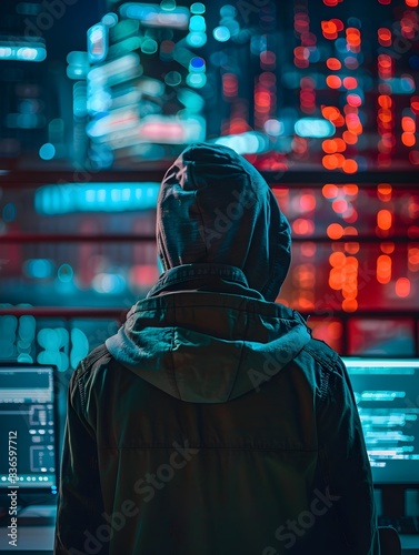 Focused Hacker Protecting Digital Infrastructure with Advanced Cybersecurity Measures