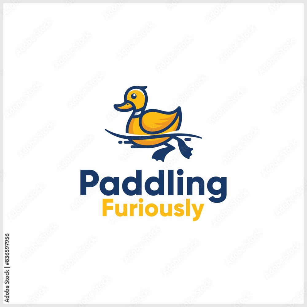 Obraz premium duck logo paddling colored duck logo icon