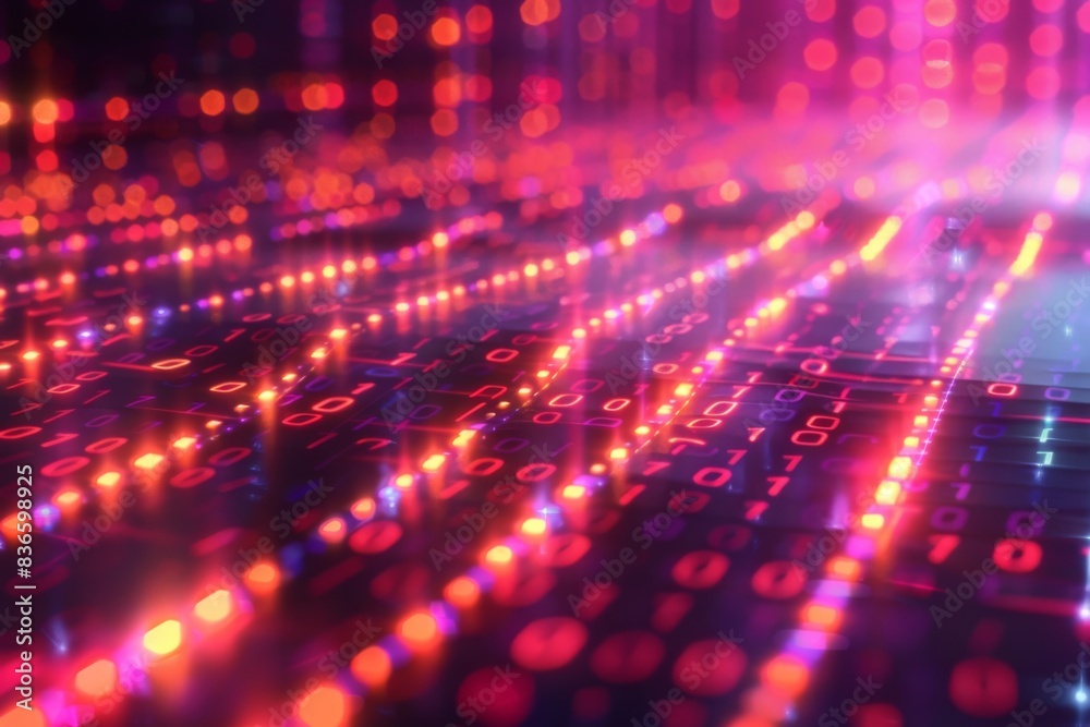 Obraz premium Digital Binary Technology Background created with Generative AI