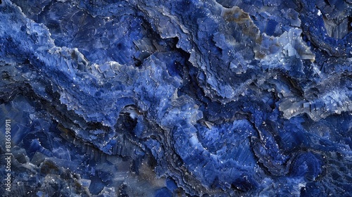 Blue mineral wool exhibiting a discernible texture photo
