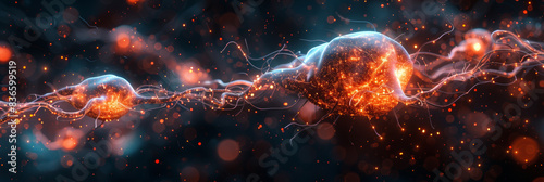 Digital background for tech, AI, neural networks, data, audio, graphics