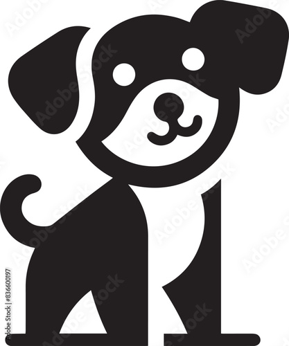isolated  a graphic  dog cute illustration of peaking. silhouette of  dog vector. dignified poses on a white background. logo icon