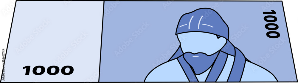 Fototapeta premium 지폐 천원권