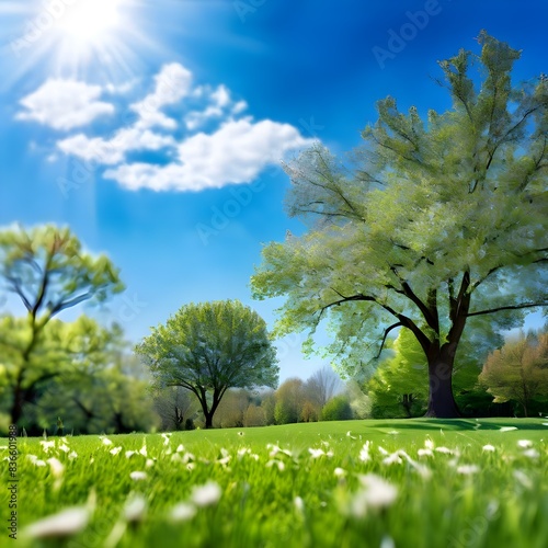 beautiful blurred background image of spring nature, Ai Generated