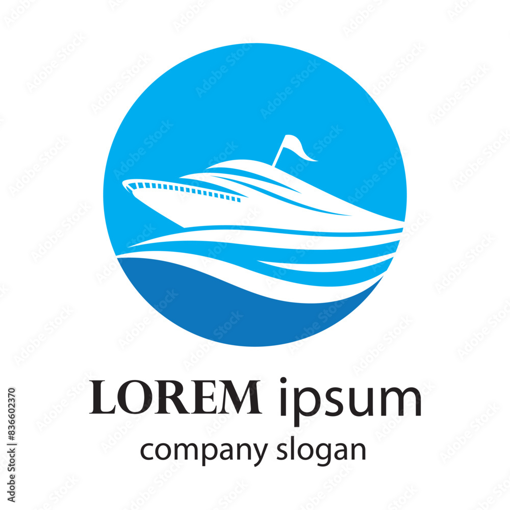 logo design of a boat sailing in the blue ocean logo design of a boat sailing in the blue ocean
