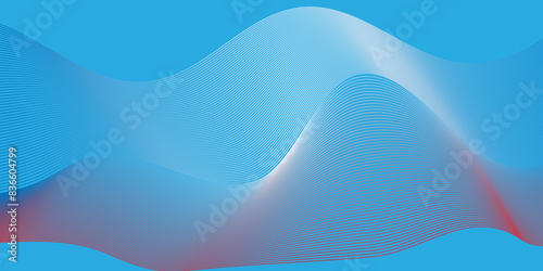 Vector abstract blue digital blend wave lines technology background. Modern minimal gradient white flowing wave lines and glowing moving lines. Futuristic technology and sound wave lines background.