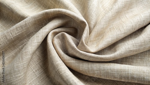 Softly textured, neutral-toned linen fabric with subtle wrinkles, generously proportioned to accommodate additional design elements, against a clean, neutral background.