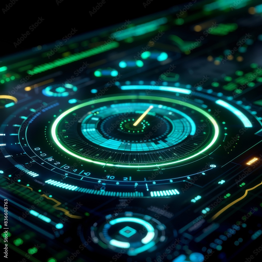Futuristic Digital Interface with Neon Lights Futuristic Digital Interface with Neon Lights