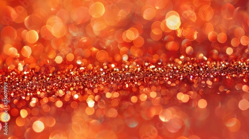 Orange blurry lights on gold with bokeh abstract as background light of Orange glitter texture background  Abstract bokeh background