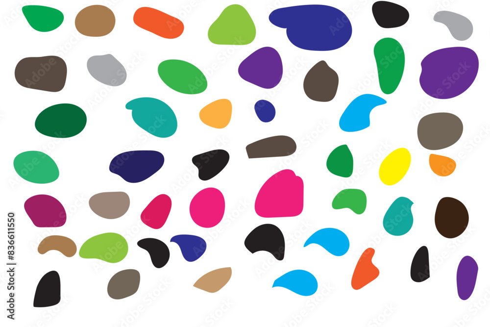 Fototapeta premium colorful shape. abstract pebble, liquid, blob water drop silhouette shape, decoration background wallpaper
