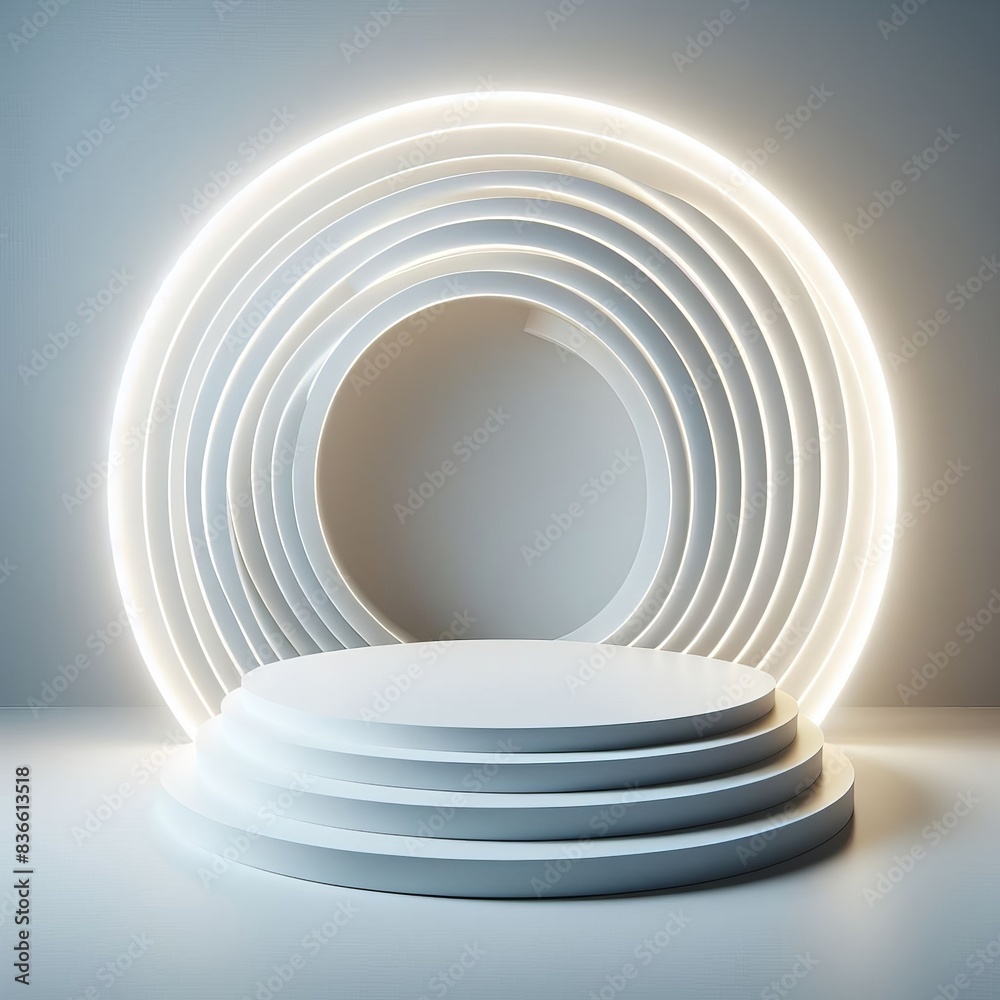 Fototapeta premium Shiny round metal web design element with a blank center space for an icon or button