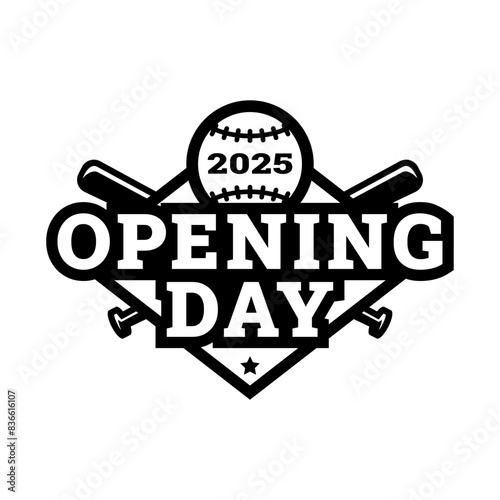 Opening day, baseball logo, emblem.