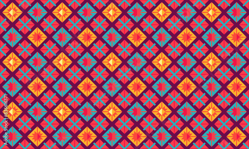 Grunge Design Geometric Shapes Seamless Pattern for Wallpaper Background