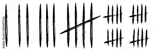 Tally marks count or prison wall lines counter