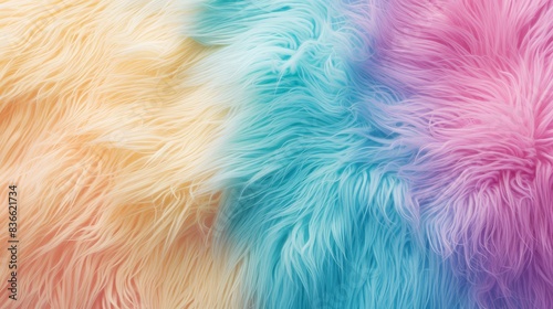 Multicolored pastel fur background perfect for a fun and lively aesthetic