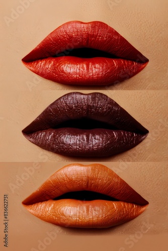 four different colored lips with different shades
 photo