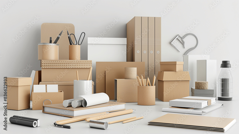 paper bag that is recyclable and reusable with equipment and save the world concept paper bag that is recyclable and reusable with equipment and save the world concept