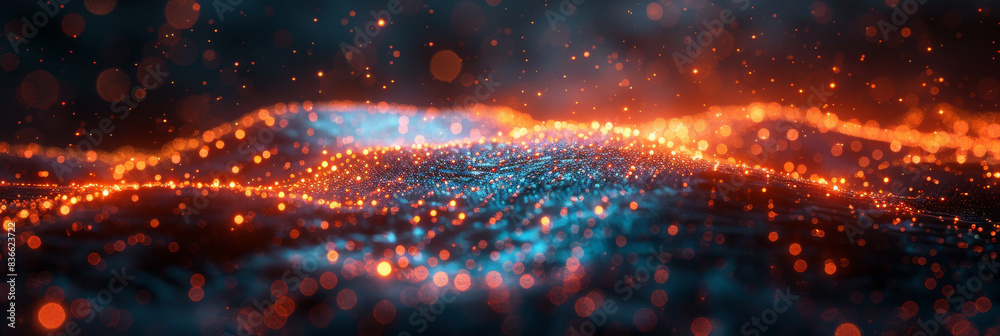 Fototapeta premium Digital background for tech, AI, neural networks, data, audio, graphics