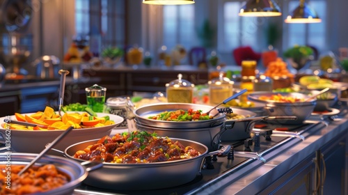 Buffet food in a luxury hotel. Catering kitchen concept