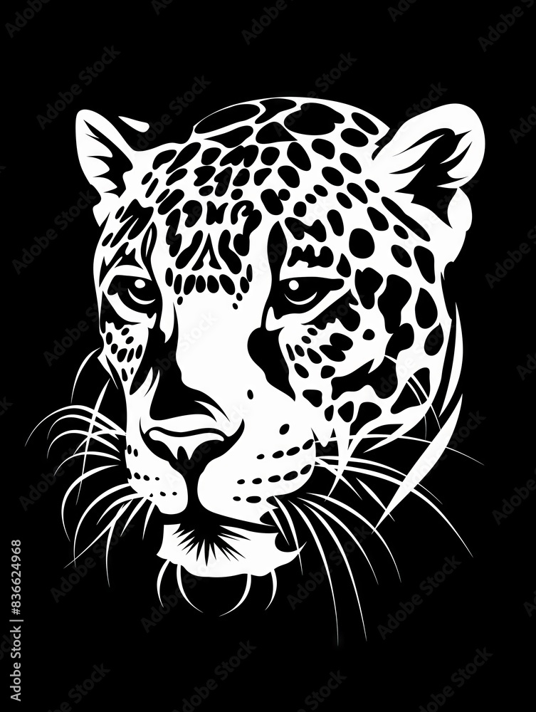 The logo of the head of a Jaguar, a Leopard on a black background. Wild cat emblem design. Vector illustration. The logo of the head of a Jaguar, a Leopard on a black background. Wild cat emblem design. Vector illustration.