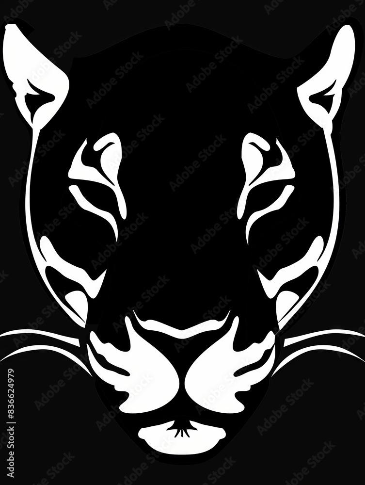 The logo of the head of a Jaguar, a Leopard on a black background. Wild cat emblem design. Vector illustration. The logo of the head of a Jaguar, a Leopard on a black background. Wild cat emblem design. Vector illustration.