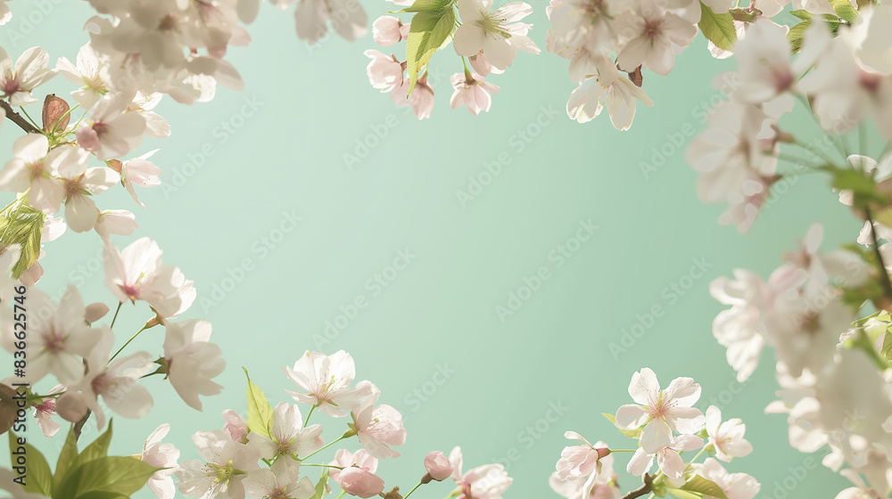 Beautiful floral spring abstract background of cherry blossoms. For easter and spring greeting cards with copy space Beautiful floral spring abstract background of cherry blossoms. For easter and spring greeting cards with copy space